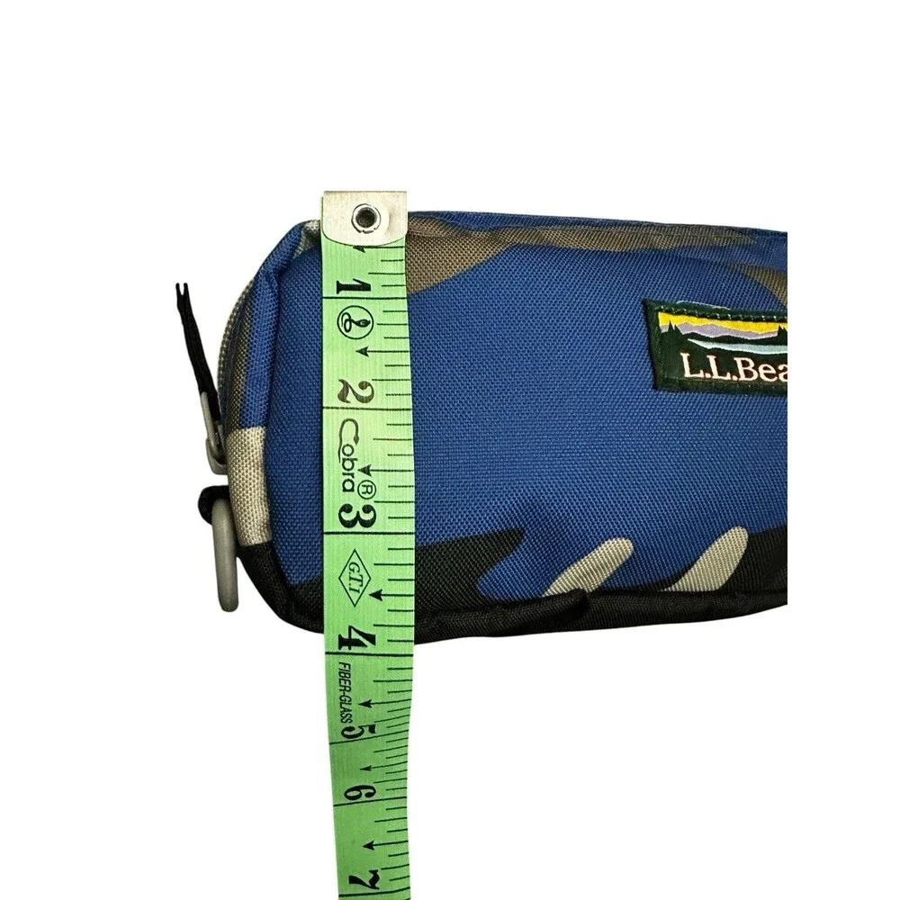 L.L.Bean Blue Camo Zipper Polyester Pencil Case, Cable Organizer, Pouch